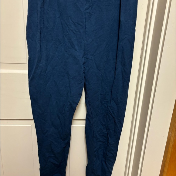 The Nines by HATCH Short Sleeve French Terry Cropped Blue Jumpsuit - Picture 7 of 9